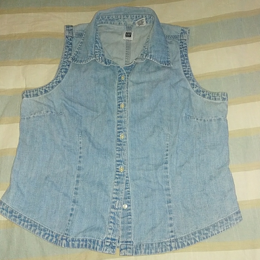 GAP sleeveless denim vest